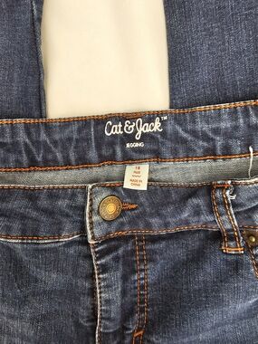 Cat & Jack Denim Jeggings With Eyelet Distressed Patches.  Size 18 Plus (Girls)